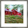 The Red Colonial House Framed Print