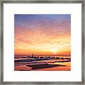 The Sun Rising At The Beach In The Morning Framed Print