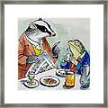 The Wind In The Willows Toad And Badger Having Breakfast Framed Print
