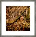 The Woman Behind The Curtain Framed Print