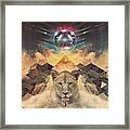 This Is My Lion From Space. Mountain Framed Print