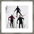 Three Cross Country Skiers. Framed Print