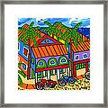 Three Motorcycles At Cedar Key Framed Print