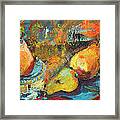 Three Pears Oil Painting Framed Print