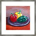 Three Peppers Framed Print