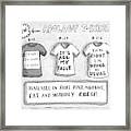 Three T-shirts Are Seen With Phrases Expressing Framed Print
