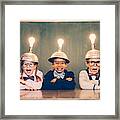 Three Young Nerds With Thinking Caps Framed Print