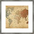 Time Zones Map Of The World Framed Print
