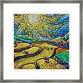 Toil Today Dream Tonight Diptych Painting Number 1 After Van Gogh Framed Print