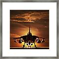 Tornado War Plane, Silhouette, Sunset Framed Print