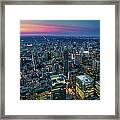 Toronto Downtown City At Night Framed Print