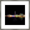 Toronto Skyline At Night From Centre Island Reflection Framed Print