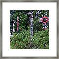 Totem Poles In Stanley Park Framed Print