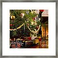 Toy Train Under The Christmas Tree Framed Print