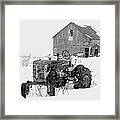 Tractor In Winter Framed Print