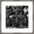 Train Race In Bw Framed Print