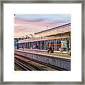 Train Station At Sunset, City Of Framed Print