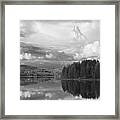 Tranquil Summer Lake - Monochrome Framed Print