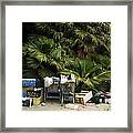 Trash And Shopping Carts Underneath Framed Print