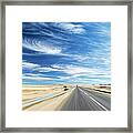 Travelling At Speed On Open Road Framed Print