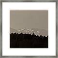 Treeline With Ice Capped Mountains In The Scottish Highlands Framed Print