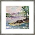 Trees On Water's Edge Framed Print