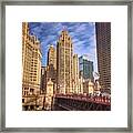 Tribune Tower And Dusable Bridge In Framed Print