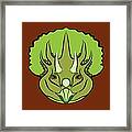 Triceratops Graphic Green Framed Print