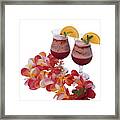 Tropical Drinks And Lei Framed Print