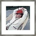 Truman Capote Leaning Back In A Chair Framed Print