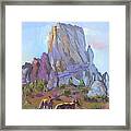 Tucson Butte With Two Coyotes Framed Print