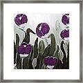 Tulip Festival Art Print Purple Tulips From Original Abstract By Penny Hunt Framed Print
