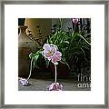 Tulips With Earthenware Jar And Wrought Iron Framed Print