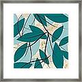 Turquoise Leaves Framed Print