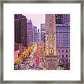 Twilight, Downtown, City Scene, Loop Framed Print