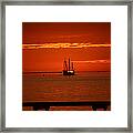 Two 3-masted Schooners Sail Off Into The Santa Rosa Sound Sunset Framed Print