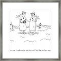 Two Angels Speak To Each Other In A Baseball Framed Print