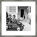 Two Boys And A Radio Flyer Wagon Framed Print