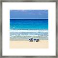 Two Chairs On Cancun Beach Framed Print