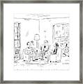Two Couples Sitting In The Middle Of A House Framed Print