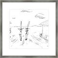 Two Cowboys With Tall Hats Are Speaking Framed Print