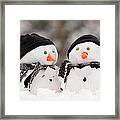 Two Little Snowmen Framed Print