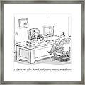 Two Men In An Office. One Is Sitting Framed Print