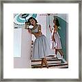 Two Models Posing With Parasols Framed Print