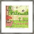 Two People Sitting On Their Back Patio Framed Print