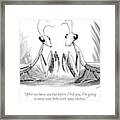 Two Praying Mantises Facing Each Other Framed Print