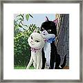 Two Romantic Cats In Love Framed Print