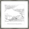 Two Small Bugs Are Talking About A Lawn Mower Framed Print