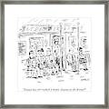 Two Tourists On The Subway Ask A New Yorker Framed Print