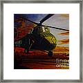 Uh-34d Over The Beach Framed Print